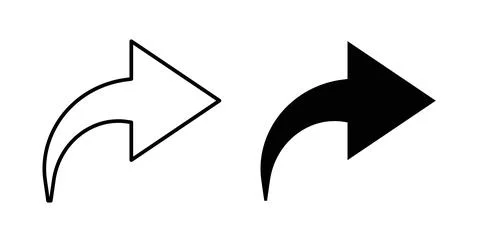 Forward icon. Style is flat and line symbol Stock Illustration