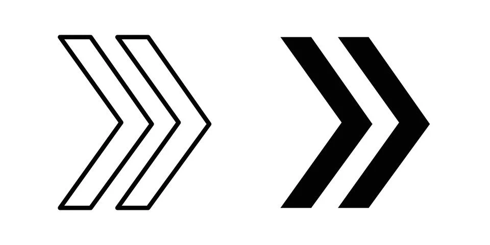 Forward icon symbol  illustration bundle in black colour Stock Illustration