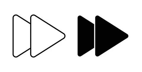 Forward icon symbol. Vector illustration pack in black color. Stock Illustration