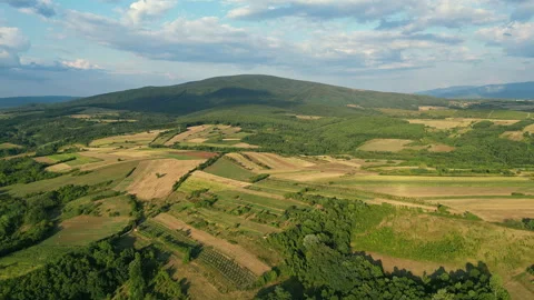 Forward Lateral Drone Shot of Bukovik Mountain and Countryside in Serbia 스톡 동영상 333147302