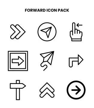 Forward Line Bundle Icons Pack Stock Illustration
