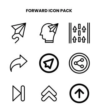 Forward Line Icons Pack Stock Illustration