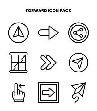 Forward Line Scalable Icons Pack Stock Illustration