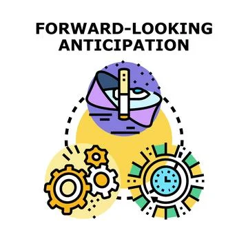 Forward looking anticipation process management vision icon Stock Illustration