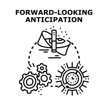 Forward looking anticipation process management vision icon Stock Illustration