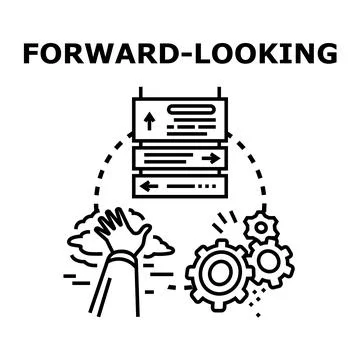 Forward looking business strategy concept with planning and process Stock Illustration