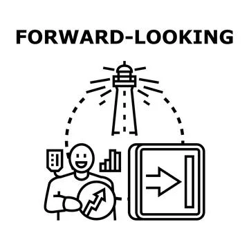 Forward looking business strategy planning for development future Stock Illustration