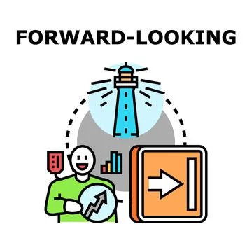 Forward looking business strategy planning for development future Stock Illustration