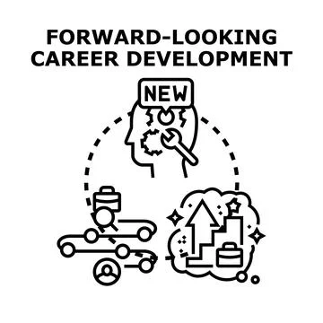 Forward looking career development concept vector illustration Stock Illustration