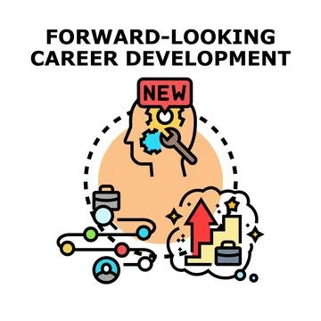 Forward looking career development concept vector illustration Stock Illustration