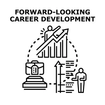 Forward looking career development planning icon Stock Illustration