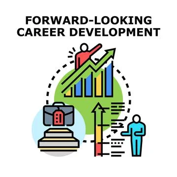 Forward looking career development planning icon Stock Illustration