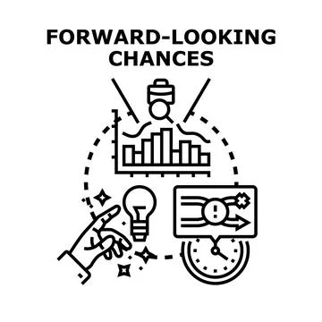 Forward looking chances considering future business opportunities Illustrazione stock