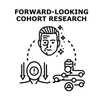 Forward looking cohort research on aging population Stock Illustration