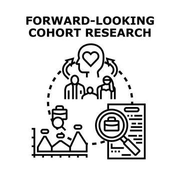 Forward looking cohort research concept vector illustration Stock Illustration