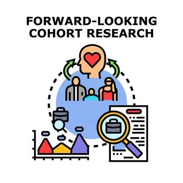 Forward looking cohort research concept vector illustration Stock Illustration