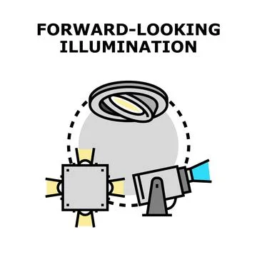 Forward looking illumination concept creating light and vision Stock Illustration