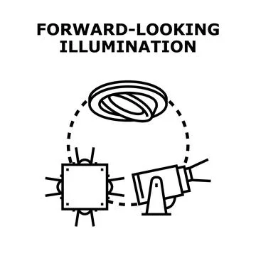 Forward looking illumination concept creating light and vision Stock Illustration