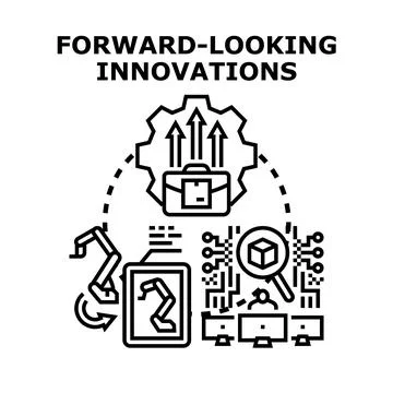 Forward looking innovations developing modern business solutions Stock Illustration