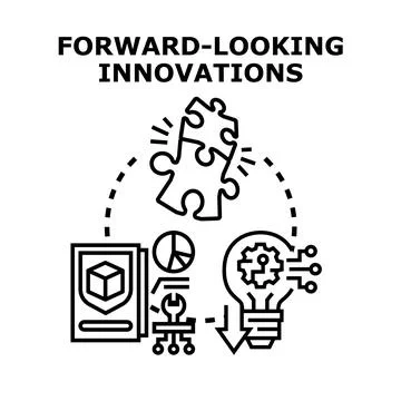 Forward looking innovations vector concept illustration Stock Illustration