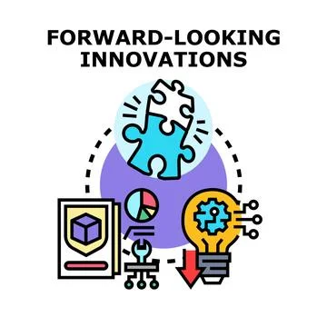 Forward looking innovations vector concept illustration Stock Illustration