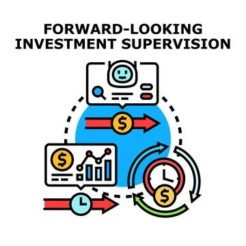 Forward looking investment supervision process analyzing performance Stock Illustration