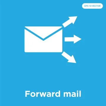 Forward mail icon isolated on blue background Illustrazione stock gratuita