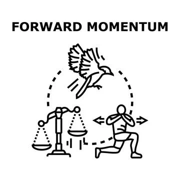 Forward momentum concept for business development success Stock Illustration