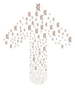 Forward Motion Arrow Collage with DNA Stock Illustration