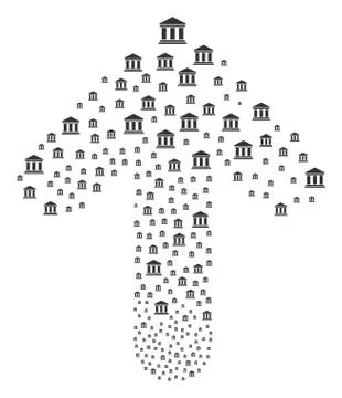 Forward Move Arrow Composition with Library Building Ilustración de archivo