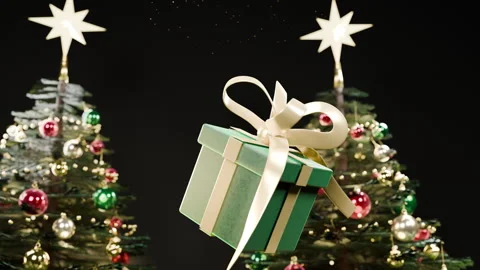 Forward Move on Levitating Christmas Gift Box, 4K 库存影片 347572209