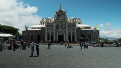 Forward Moving Hyperlapse Basilica Our Lady of the Angels San Jose Costa Rica Stock Footage 336103360