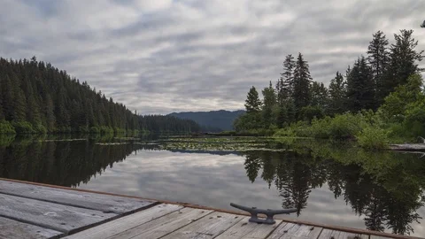 Forward moving time lapse of Bear Lake scenery in Alaska Stock Footage 95424416