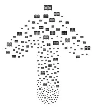 Forward Navigation Arrow Composition with Open Book 스톡 일러스트