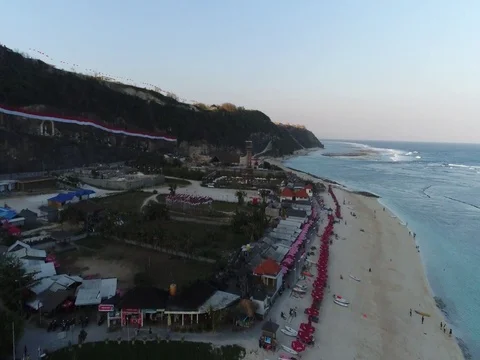 Forward over beach near ocean in Bali, Indonesia. Stock Footage 80151254