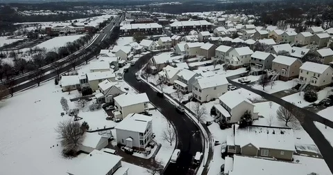 Forward Over Snow Covered Town Faster 스톡 동영상 88415821