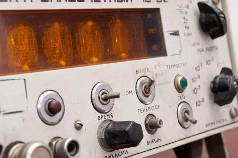 The forward panel of the measuring device Stock Photos