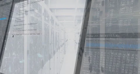 Forward panning server aisle causing translucent panel sliding in displaying 動画素材 312897467