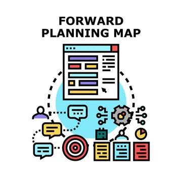 Forward planning map for business development strategy Stock Illustration