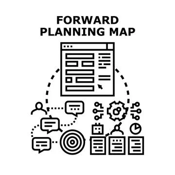 Forward planning map for business development strategy Stock Illustration