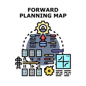 Forward planning map generating business growth strategy Stockillustratie