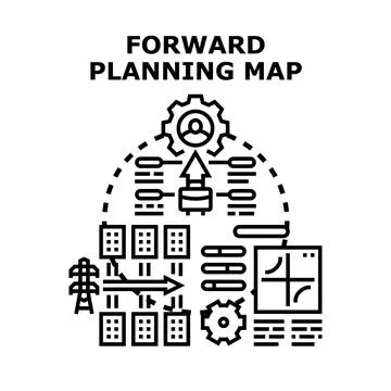 Forward planning map generating business growth strategy Stock Illustration