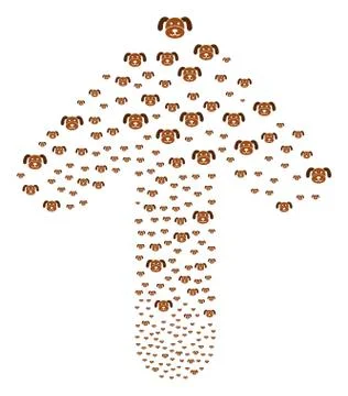 Forward Pointer Arrow Figure with Puppy Stock Illustration