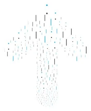 Forward Pointing Arrow Composition with Lines And Dots 스톡 일러스트