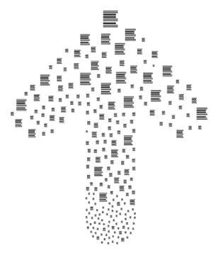 Forward Pointing Arrow Shape with Barcode イラスト素材