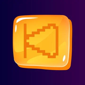 Forward rewind glossy ui button with pixelated icon Stock Illustration