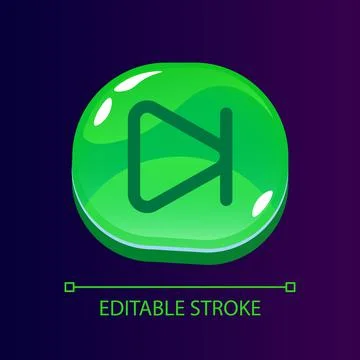 Forward rewind glossy ui button with linear icon Illustrazione stock