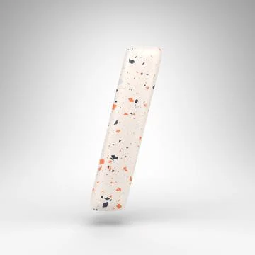 Forward slash symbol on white background. 3D sign with terrazzo pattern textu Stock Illustration
