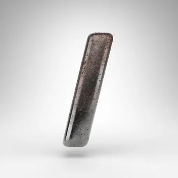 Forward slash symbol on white background. Rusty metal 3D sign with oxidized t Stock Illustration