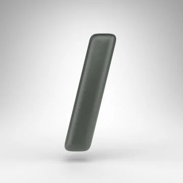 Forward slash symbol on white background. Anodized green 3D sign with matte t Illustrazione stock
